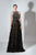 Beside Couture by Gemy - BC 1465 Lace Halter A-line Gown With Applique In Black