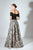 Beside Couture by Gemy - BC 1472 Embroidered Lace Off-Shoulder Dress In Gray and Black