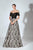 Beside Couture by Gemy - BC 1472 Embroidered Lace Off-Shoulder Dress In Gray and Black