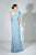 Beside Couture by Gemy - BC 1474 Embroidered One Shoulder Sheath Dress In Blue