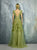 Beside Couture By Gemy - BC1256 Floral Embroidered Pleated Dress In Green