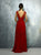 Beside Couture By Gemy - BC1268 Ruched Plunging Cap Sleeves Dress In Red