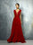 Beside Couture By Gemy - BC1268 Ruched Plunging Cap Sleeves Dress In Red