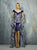 Beside Couture By Gemy - BC1274 Floral Applique High Low Ruffled Dress In Blue and Print
