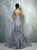 Beside Couture By Gemy - BC1275 Floral Printed V-neck High Low Dress In Blue and Print
