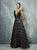 Beside Couture By Gemy - BC1282 Deep V-neck Lace A-line Dress In Black