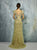 Beside Couture by Gemy Short Sleeves Beaded Tiered Gown BC1291 In Gold