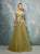 Beside Couture By Gemy - BC1292 Strapless Floral Applique Gown In Brown and Pink