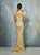 Beside Couture By Gemy - BC1296 Wide Ruffled Shoulder Mermaid Gown In Neutral