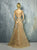 Beside Couture By Gemy - BC1299 Wide Neck Sheer Floral Applique Gown In Neutral and Silver