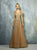 Beside Couture by Gemy Sheer Leaves Applique Tulle Gown BC1300 In Neutral and Gold