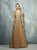 Beside Couture By Gemy - BC1300 Sheer Leaves Applique Tulle Gown In Neutral, Silver and Gold