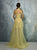 Beside Couture By Gemy - BC1302 Sheer Illusion Applique Hi-Lo Gown In Yellow