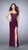 La Femme - Sultry Sleeveless Illusion V-Neck Beaded Jersey Dress 23935 in Purple
