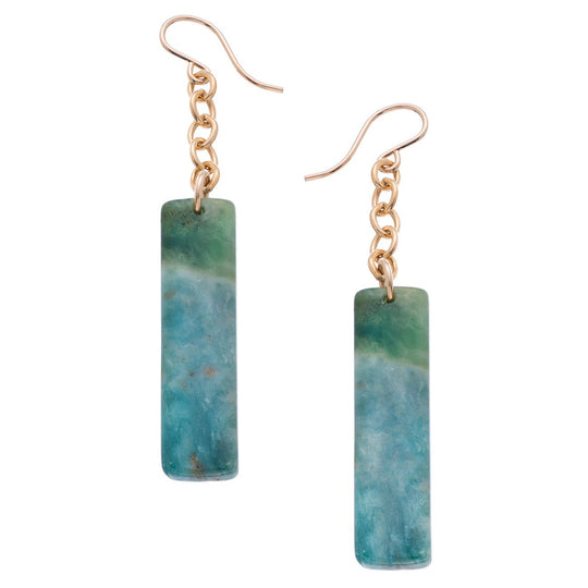 Bar Gemstone Drop Earrings