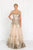 Elizabeth K - GL1590 Embellished Ballgown With Sheer Bolero In Nude