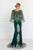 Elizabeth K - GL1595 Embroidered Bateau Jersey Trumpet Dress In Green