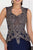 Elizabeth K - GL1598 Metallic Embroidered Queen Anne Trumpet Dress In Blue