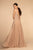 Elizabeth K - GL2501 Illusion Plunging Neck Metallic Prom Dress In Gold