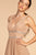 Elizabeth K - GL2501 Illusion Plunging Neck Metallic Prom Dress In Gold