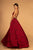 Elizabeth K - GL2502 Embellished Halter Jacquard Ballgown In Red