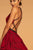 Elizabeth K - GL2502 Embellished Halter Jacquard Ballgown In Red