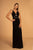 Elizabeth K - GL2503 Embellished Deep V-neck Sheath Dress In Black