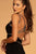 Elizabeth K - GL2503 Embellished Deep V-neck Sheath Dress In Black