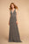 Elizabeth K - GL2503 Embellished Deep V-neck Sheath Dress In Silver