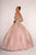 Elizabeth K - GL2510 Ruffled Off Shoulder Mesh Ballgown In Neutral and Purple