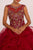 Elizabeth K - GL2511 Beaded Cap Sleeve Ruffled Ballgown In Red
