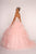 Elizabeth K - GL2512 Ornate Illusion High Halter Ruffled Ballgown In Pink
