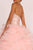 Elizabeth K - GL2512 Ornate Illusion High Halter Ruffled Ballgown In Pink