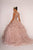 Elizabeth K - GL2513 Illusion Jewel-Ornate Appliqued Ballgown In Pink
