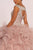 Elizabeth K - GL2514 Cap Sleeve Metallic Beaded Cascading Ballgown In Pink