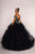 Elizabeth K - GL2516 Intricately Ornate Bodice Ruffled Ballgown In Blue
