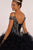 Elizabeth K - GL2516 Intricately Ornate Bodice Ruffled Ballgown In Blue