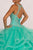 Elizabeth K - GL2518 Beaded Illusion Jewel Ballgown In Blue