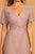 Elizabeth K - GL2520 Embroidered V-Neck A-Line Evening Gown In Purple