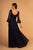 Elizabeth K - Embellished V-Neck Quarter Length Sleeves GL2521  In Blue