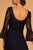 Elizabeth K - GL2521 Embellished V-Neck Quarter Length Sleeves Gown In Blue