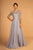 Elizabeth K - Embroidered Quarter Length Sleeve Chiffon Dress GL2524 In Silver