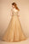 Elizabeth K - GL2526 Cap Sleeve Jewel Adorned Bodice A-Line Gown In Gold