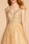 Elizabeth K - GL2526 Cap Sleeve Jewel Adorned Bodice A-Line Gown In Gold