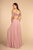 Elizabeth K - GL2527 Jeweled Bodice Plunging Off Shoulder Gown In Purple
