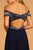 Elizabeth K - GL2527 Jeweled Bodice Plunging Off Shoulder Gown In Blue