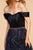 Elizabeth K - GL2530 Embellished Pleated Off-Shoulder A-line Dress In Blue