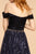 Elizabeth K - GL2530 Embellished Pleated Off-Shoulder A-line Dress In Blue
