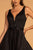 Elizabeth K - GL2532 Sleeveless Deep V-Neck Satin Ballgown In Black