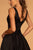 Elizabeth K - GL2532 Sleeveless Deep V-Neck Satin Ballgown In Black